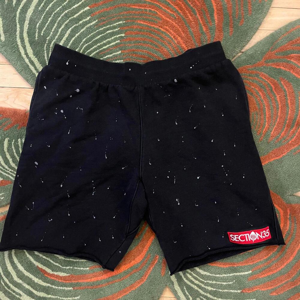 Section35 Reverse Weave Black Men's Shorts Size XL